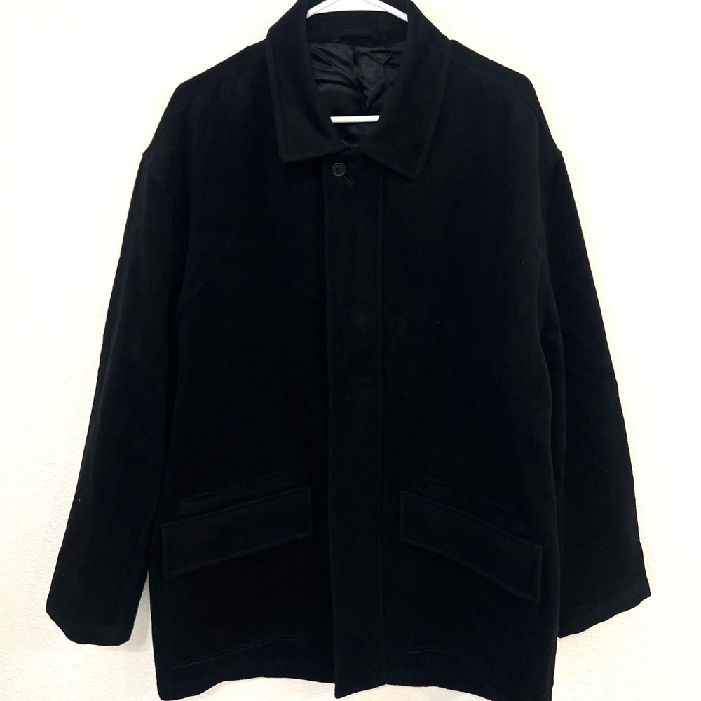 Arrow‎ America's Premium 1851 Black Wool Cashmere Full Zip Men's Coat Jacket